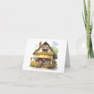 Quaint Countryside Cottage Blank Greeting  Card