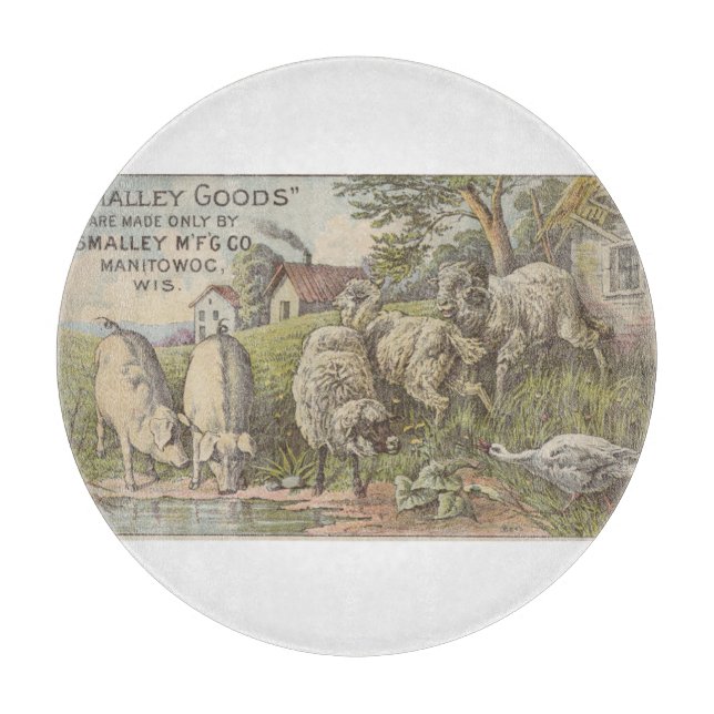 Quaint Farmhouse Animals Rustic Country Scene Cutting Board (Front)