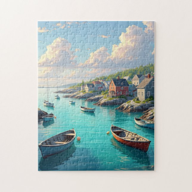 Quaint fishing inlet jigsaw puzzle (Vertical)