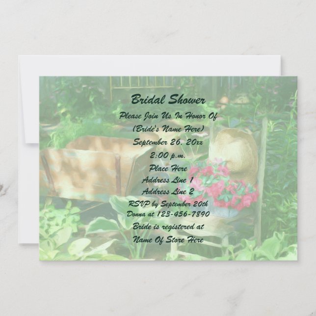 Quaint Flower Garden Bridal Shower  Invitation (Front)