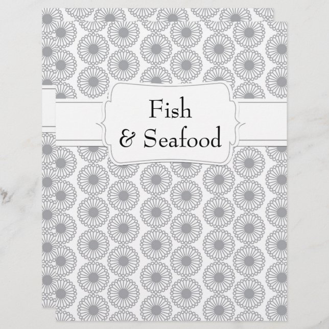 Quaint Grey Floral Recipe Divider (Front/Back)