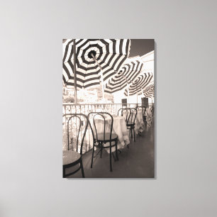 Quaint restaurant balcony, Italy Canvas Print