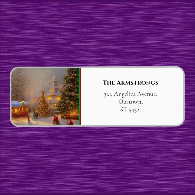 Quaint Village Christmas Trees Churchgoers (Creator Uploaded)