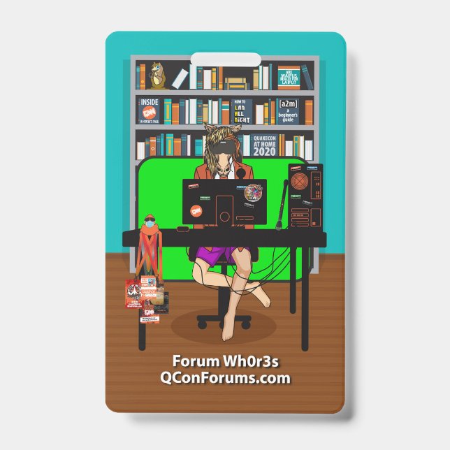 Quakecon 2020 Forum Wh0r3s Badge ID Badge (Front)