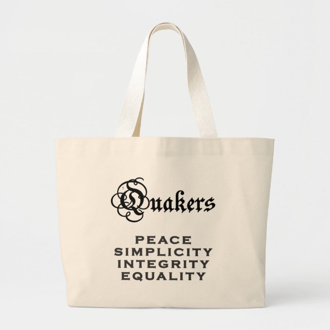Quaker Motto Large Tote Bag (Front)