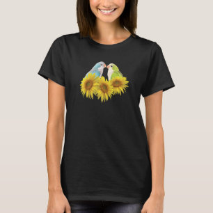 Quaker Parrot Blue Green Monk Parakeet Sunflower P T-Shirt