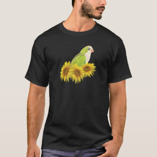 Quaker Parrot Green Monk Parakeet Sunflower Premiu T-Shirt