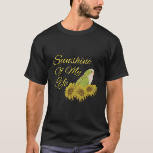 Quaker Parrot Green Monk Parakeet Sunshine Sunflow T-Shirt
