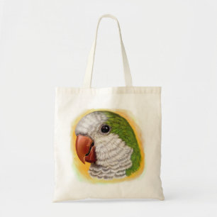 Quaker parrot realistic painting tote bag