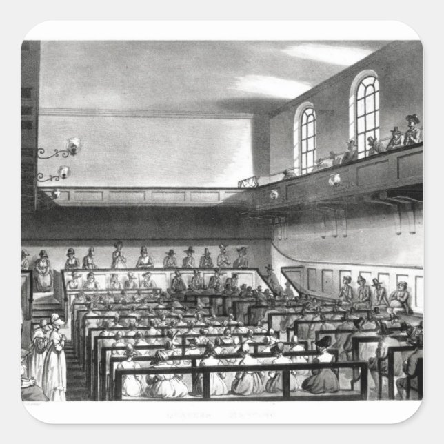 Quakers Meeting, from Ackermann's Square Sticker (Front)