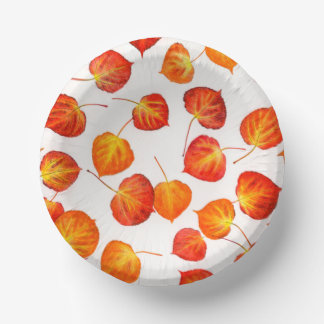 Quaking Aspen Autumn Leaves Paper Bowls Paper Plate