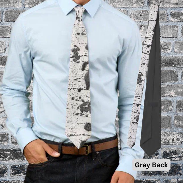 Quaking Aspen Three Bark Photograph Tie (Aspen tree bark photo polyester tie with dark gray back. )