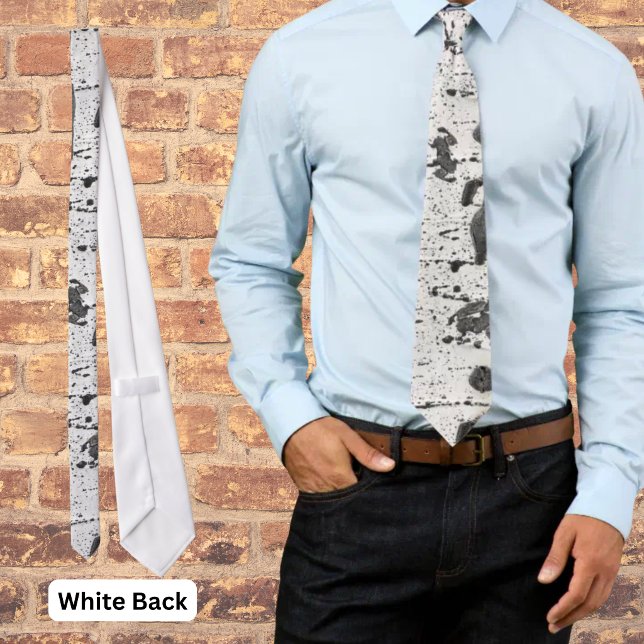Quaking Aspen Tree White Bark Texture Photograph Tie (Aspen tree bark polyester tie with white back. )