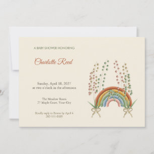 Quaking Grass Rainbow Boho Baby Shower Invitation
