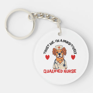 Qualified Nurse Pawsitively Key Ring