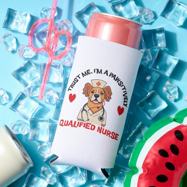 Qualified Nurse Pawsitively Seltzer Can Cooler (In Situ Summer)