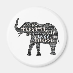 Qualities of an Elephant Word Cloud Magnet