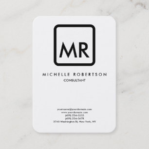 Quality Black White Monogram Elegant Unique Business Card