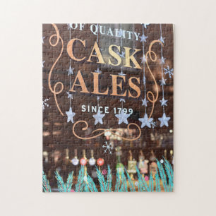 Quality Cask Ales, Pub Window, London, England UK Jigsaw Puzzle