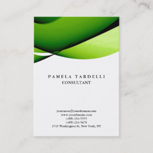 Quality Green & White Unique Modern Curves Business Card