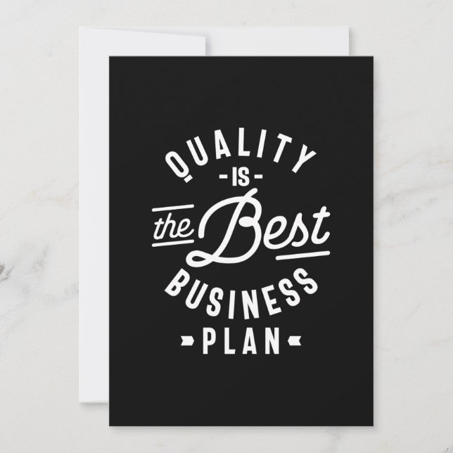 Quality Is The Best Business Plan Thank You Card (Front)