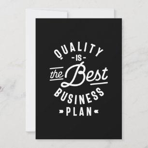 Quality Is The Best Business Plan Thank You Card