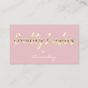 Quality Lash Extension QRCode Logo Rose Gold Business Card