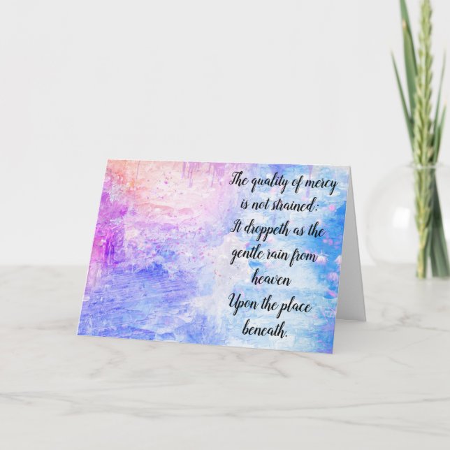 "Quality of Mercy" Card (Front)
