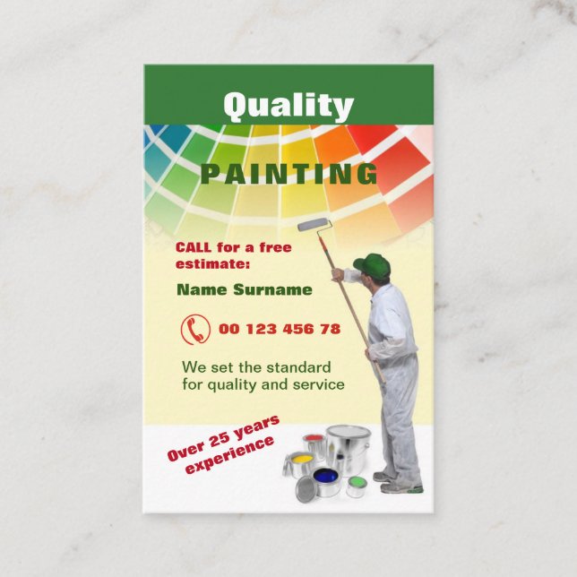 Quality painting business card (Front)