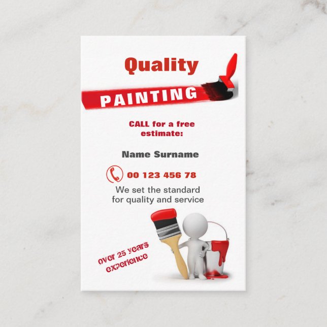 Quality painting business card (Front)