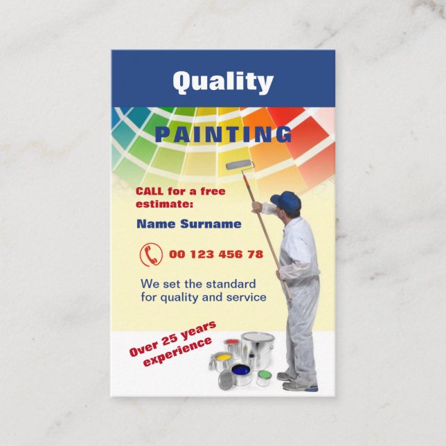 Quality painting business card (Front)