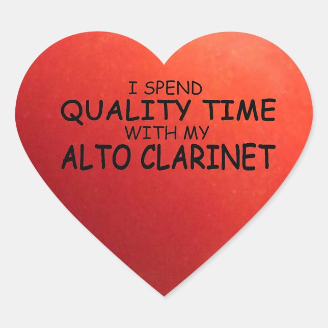 Quality Time Alto Clarinet Heart Sticker (Front)