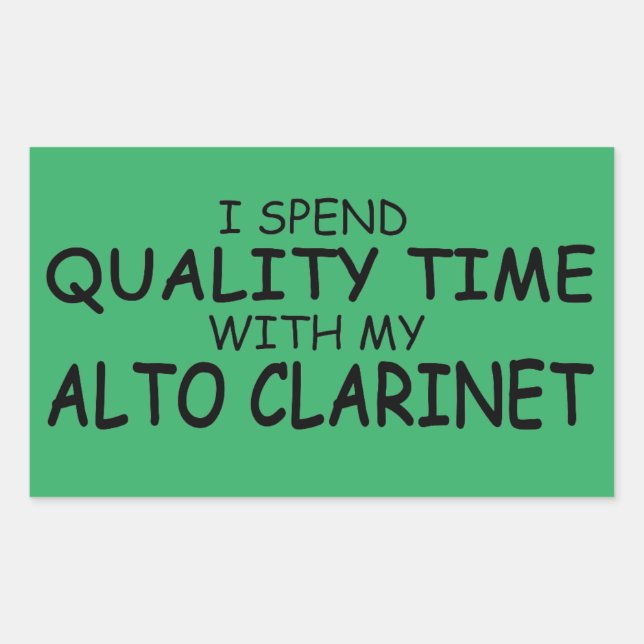 Quality Time Alto Clarinet Rectangular Sticker (Front)