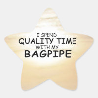Quality Time Bagpipe Star Sticker