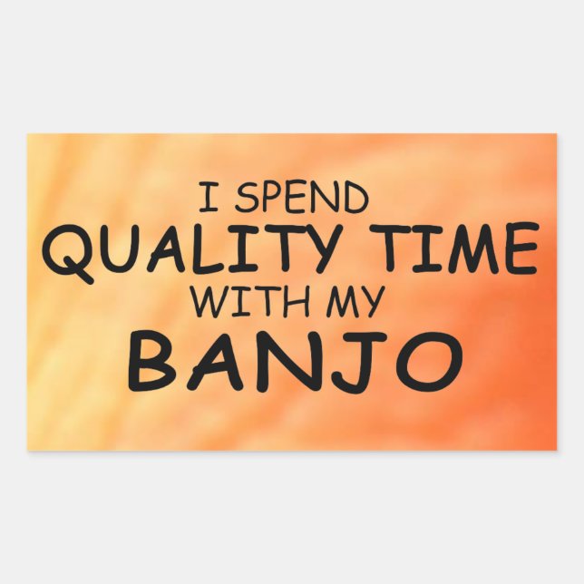 Quality Time Banjo Rectangular Sticker (Front)