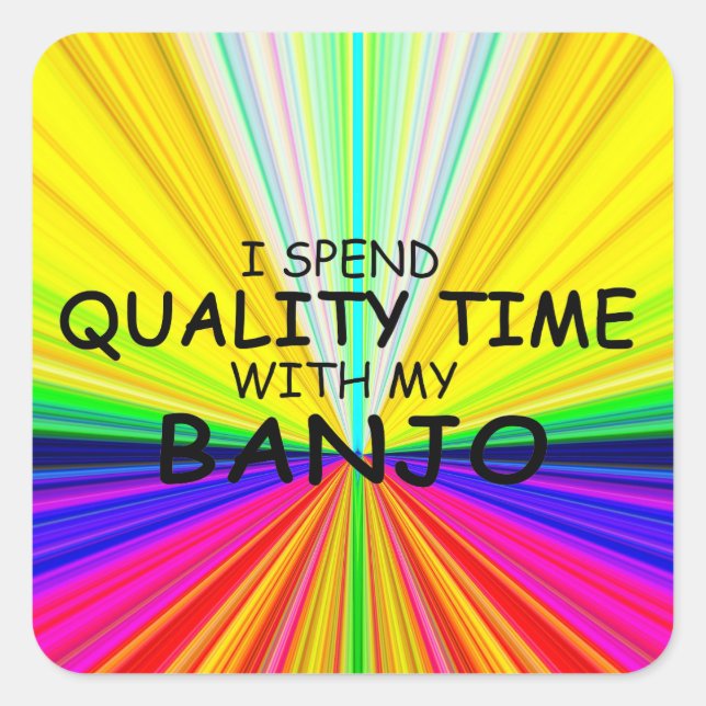 Quality Time Banjo Square Sticker (Front)