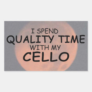 Quality Time Cello Rectangular Sticker