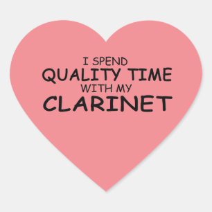 Quality Time Clarinet Heart Sticker