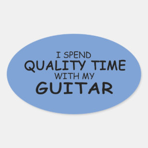 Quality Time Guitar Oval Sticker