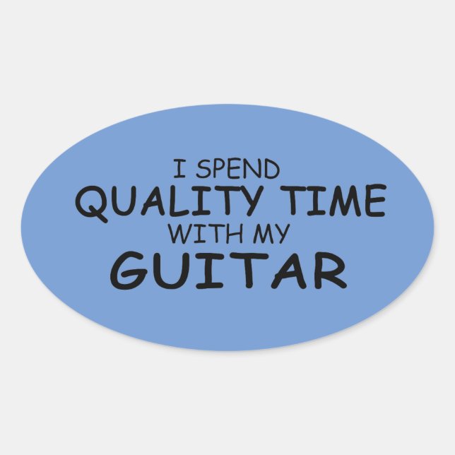 Quality Time Guitar Oval Sticker (Front)