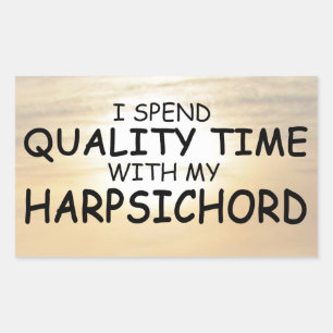 Quality Time Harpsichord Rectangular Sticker