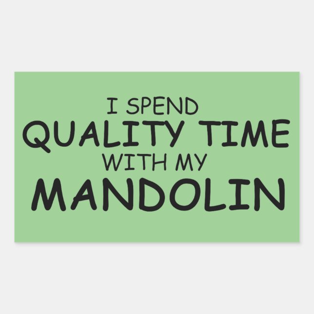 Quality Time Mandolin Rectangular Sticker (Front)