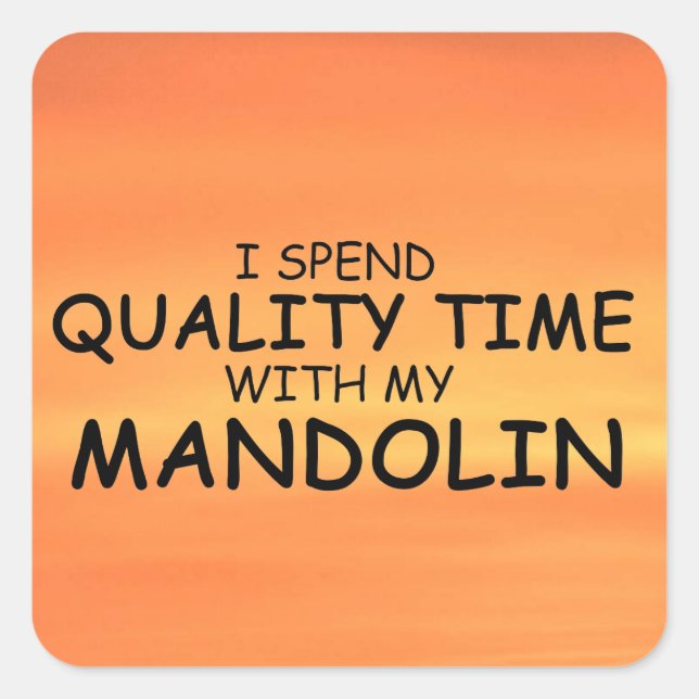 Quality Time Mandolin Square Sticker (Front)