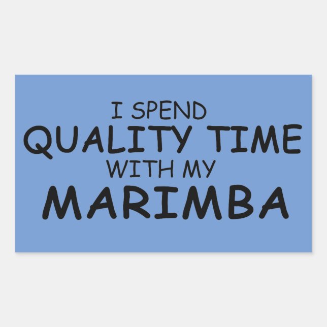 Quality Time Marimba Rectangular Sticker (Front)