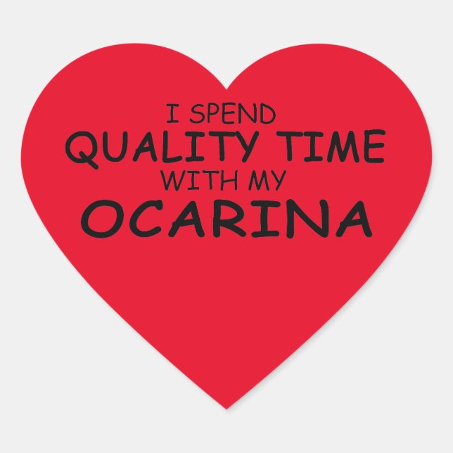 Quality Time Ocarina Heart Sticker (Front)