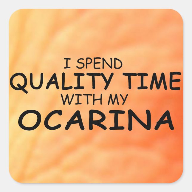 Quality Time Ocarina Square Sticker (Front)