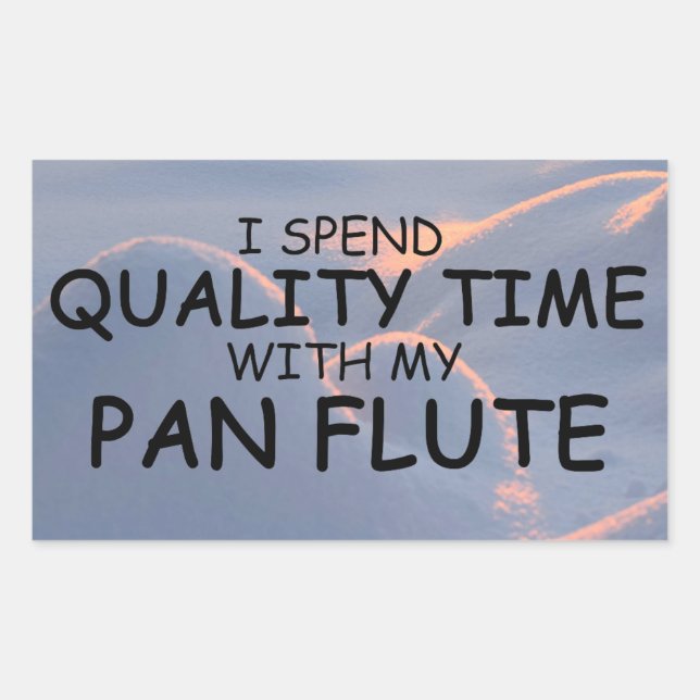Quality Time Pan Flute Rectangular Sticker (Front)