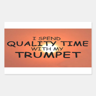 Quality Time Trumpet Rectangular Sticker