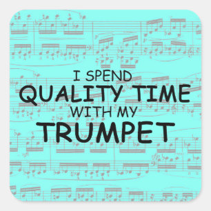Quality Time Trumpet Square Sticker