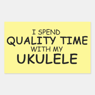 Quality Time Ukulele Rectangular Sticker